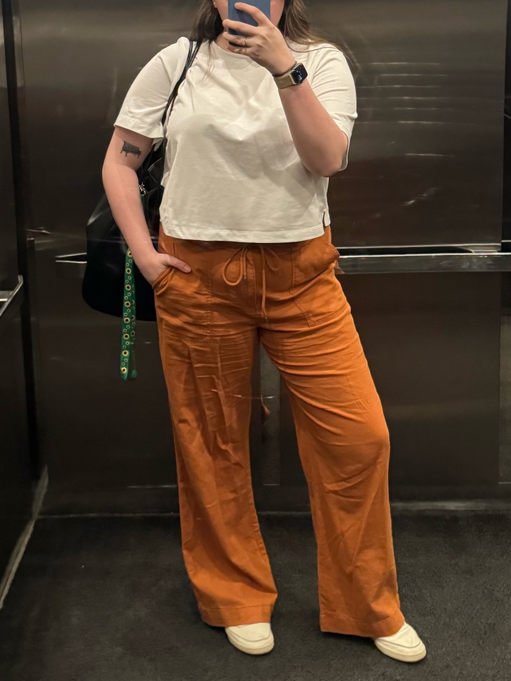 Anthropology Sanctuary Rust Orange Drawstring Cargo Pants